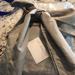 Grey Silk Sash Tie Backs (new)  & 37 Polyester Gray Tie Backs (used)