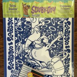 Velvet Doodle 16 X 20 Scooby Doo Two Posters 6 Color Pens, Vtg Sealed