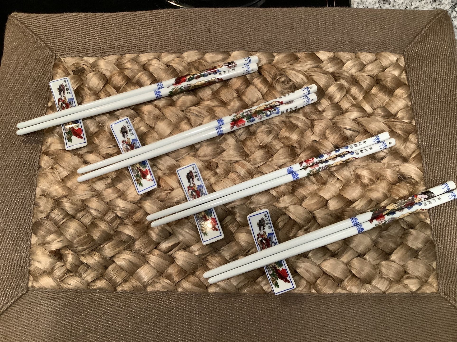 Set Of 4 Porcelain Chopsticks
