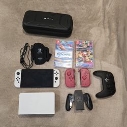 Nintendo Switch OLED Bundle with Games and Controllers