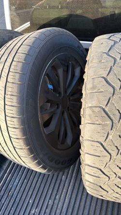 Black rick with tires