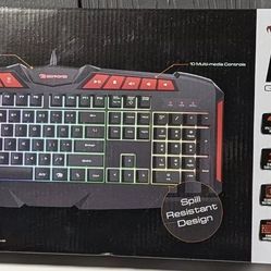 iBuyPower Ares M1 Gaming Keyboard, Spill Resistant LED RGB Lighting