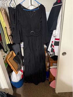 Black dress with frills