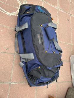 High Sierra Large Rolling Duffel Bag – Blue & Black Travel Luggage