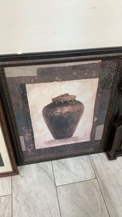 Framed Art Print of Decorative Pottery