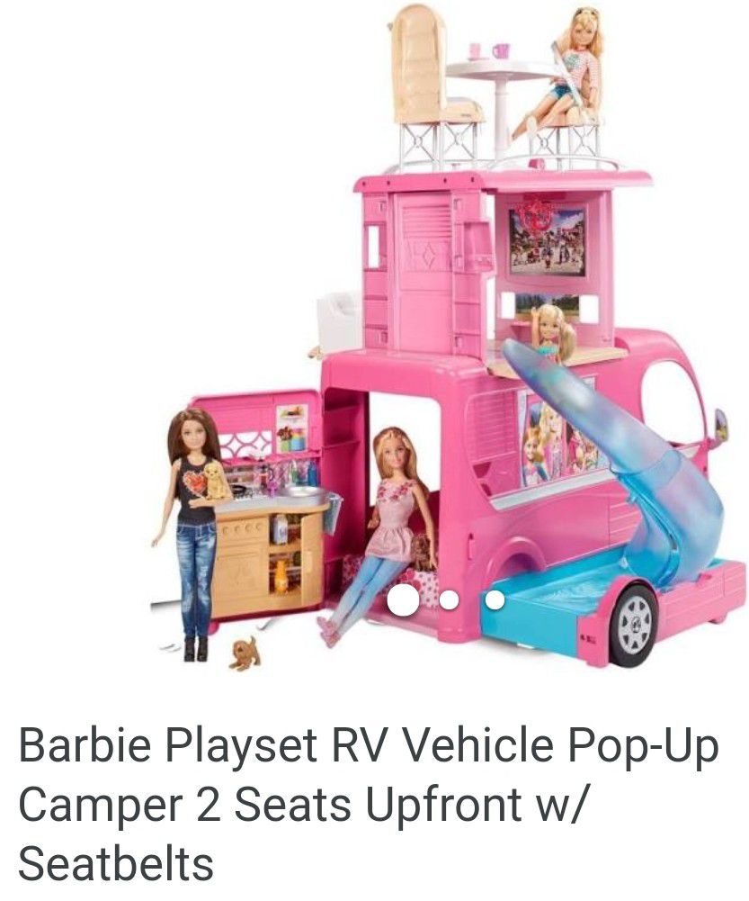 Barbie Playset RV Vehicle Pop Up Camper