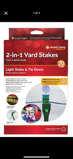 NEW IN BOX - 20ct 2in1 Lights & Inflatable yard Stakes