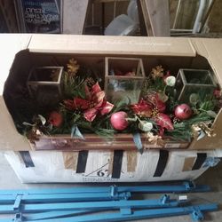 Xmas Table Centerpiece w/Candle Holders $35