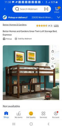 Better Homes And Gardens Greer Twin Loft Storage Bed