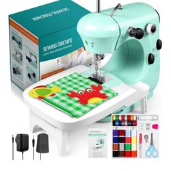 Sewing Machine, Mini Sewing Machine for Beginner with Eco-Friendly Material, Dual Speed Portable Sewing Machines with Extension Table, Light