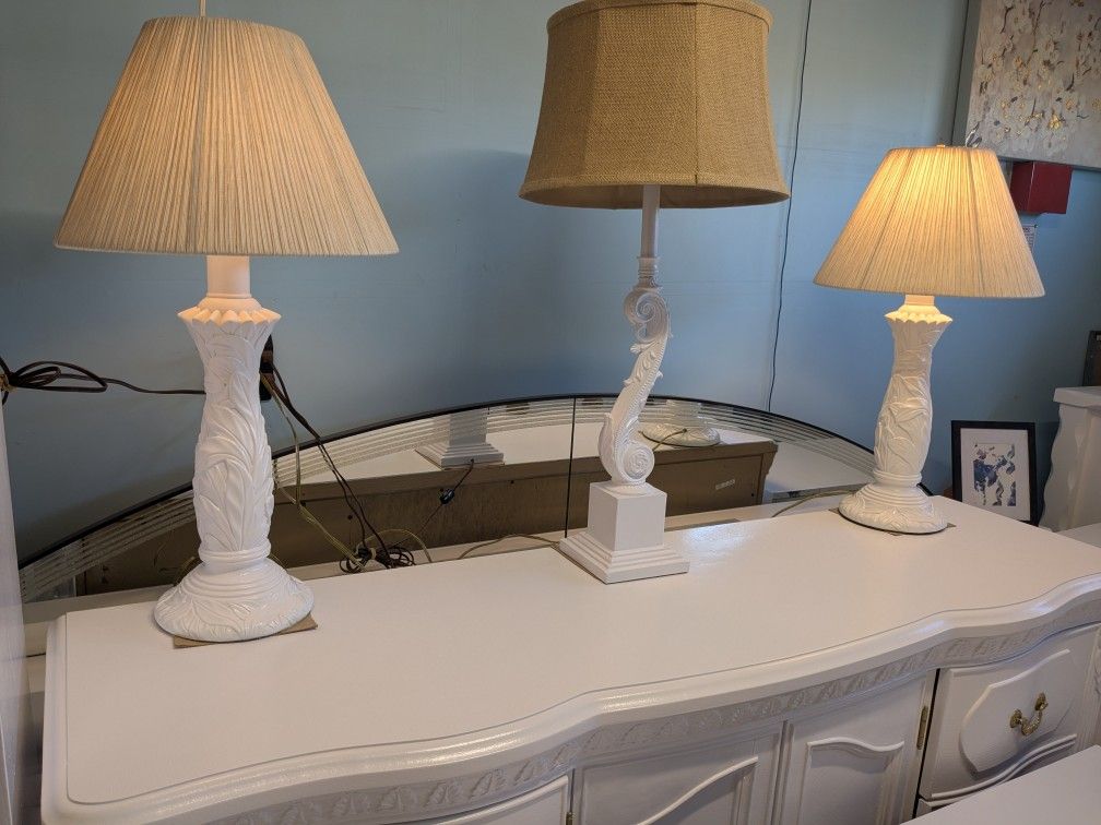 Vintage bedside Lamps (h28 in)