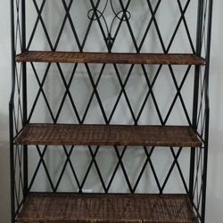 Rattan 5 Shelf Bakers Rack