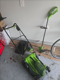 Greenworks 48V Mower + 24V Trimmer + 2 Batteries & Dual Charger — Tested