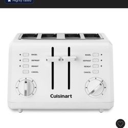 Cuisinart 4 Slices 4-Slot Toaster White Slice 1800W Defrost Reheat Base Material