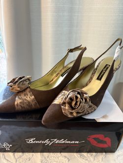 Intake Beverly Feldman Slingback Pump Brown Leopard