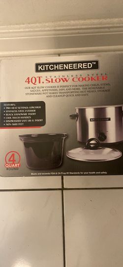 Kitcheneered 4Qt Stainless Steel Slow Cooker
