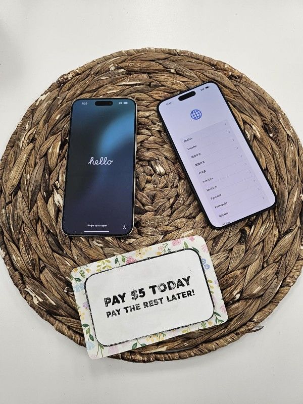 ๐ Upgrade to iPhone 15 Pro Max โ Stunning Display & Pro Camera ๐ Payments available: $1 DOWN