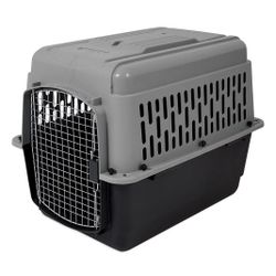 Aspen Pet Porter 32" Traditional Travel Dog Kennel Portable Medium Carrier for Pets 30-50 lb, Gray