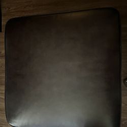 Leather Drak Brown Ottoman