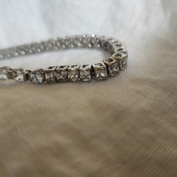 Silver Mens Bracelet Unsure Of Stones