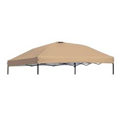 MOQI 10x10 Canopy Replacement Top Cover with 2 Air Vents, Silver Coated Waterproof 150D Oxford Fabric Pop Up Tent for Straight Leg Gazebo Garden Patio