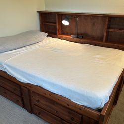 Solid Wood Full Size Captain’s Bed