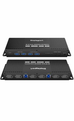kvm Switch 2 Monitors 2 Computers Display Port 4k 240hz Hotkey Switching Dual Monitor Kvm switches displayport 1440P 120hz 144hz 165hz 240hz 2 Compute