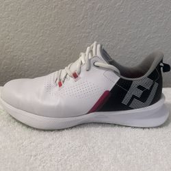 Near New Footjoy Youth Fuel Golf Shoes, White/black/red, Size 6