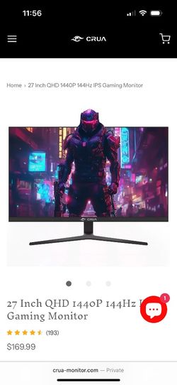 Like New CRUA 27in 1440p LED Ip Panel Monitor 120hz