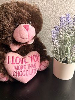 Brown Plush Teddy Bear with Heart