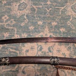 Red Damascus Steel Sword