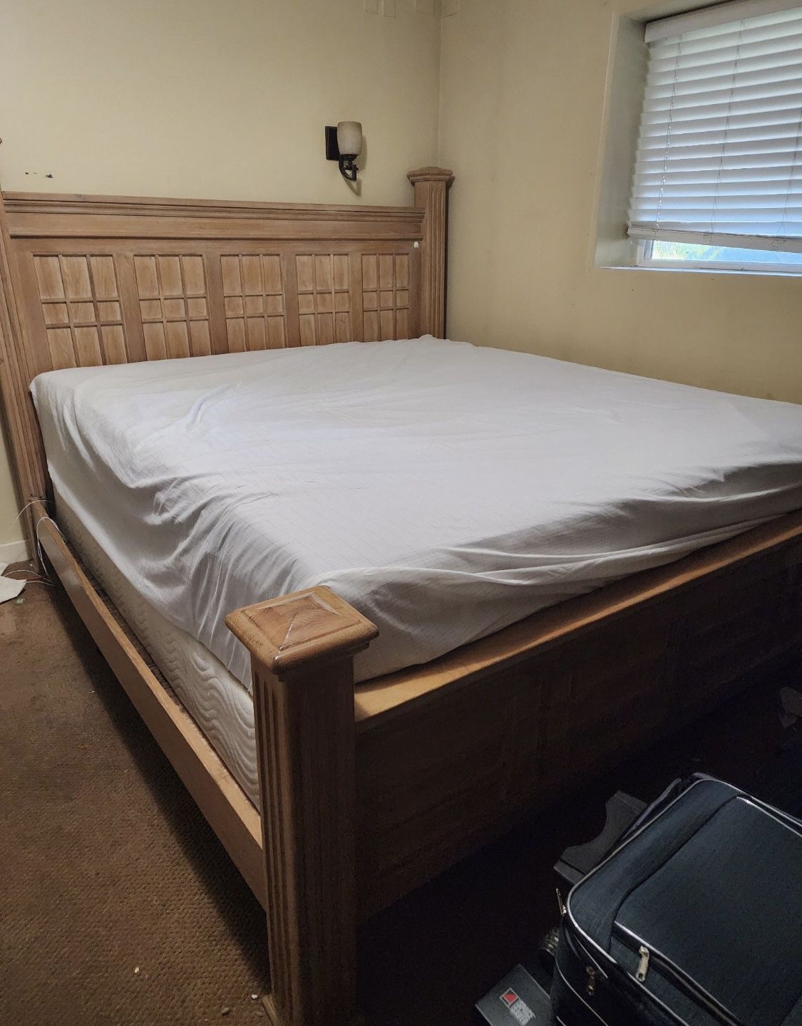 King Sized Pottery Barn Bed Frame With Mattress And Box Spring