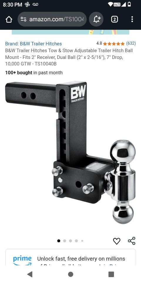 B&W Tow And Stow 2 Inch 