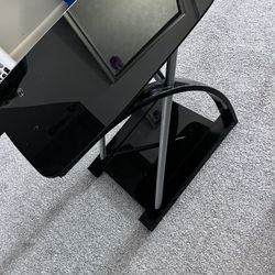 Black Glass End Table 