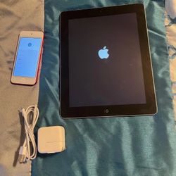 Apple iPad 4th Gen 16GB Wi-Fi 9.7" Space Gray iPad & Apple iPod 7th Gen iPod Red