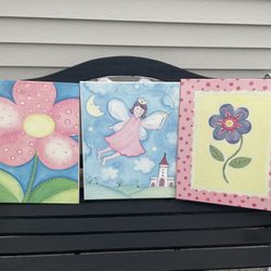 Kids Artwork For Wall In Children’s Room Fairy Flying Castle