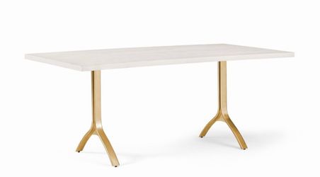 White and gold West Elm Dining Table $500