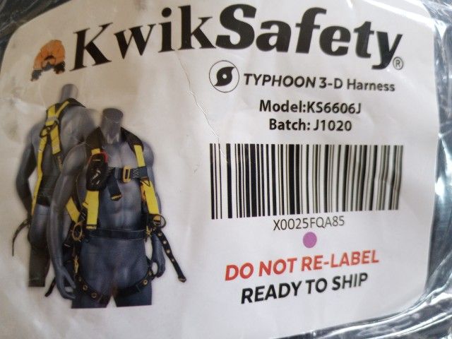 Kwik Safety Safety Harness/OSHA Approved/ Brand New