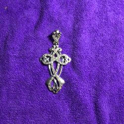 .925 Sterling  Silver Large Cross Charm