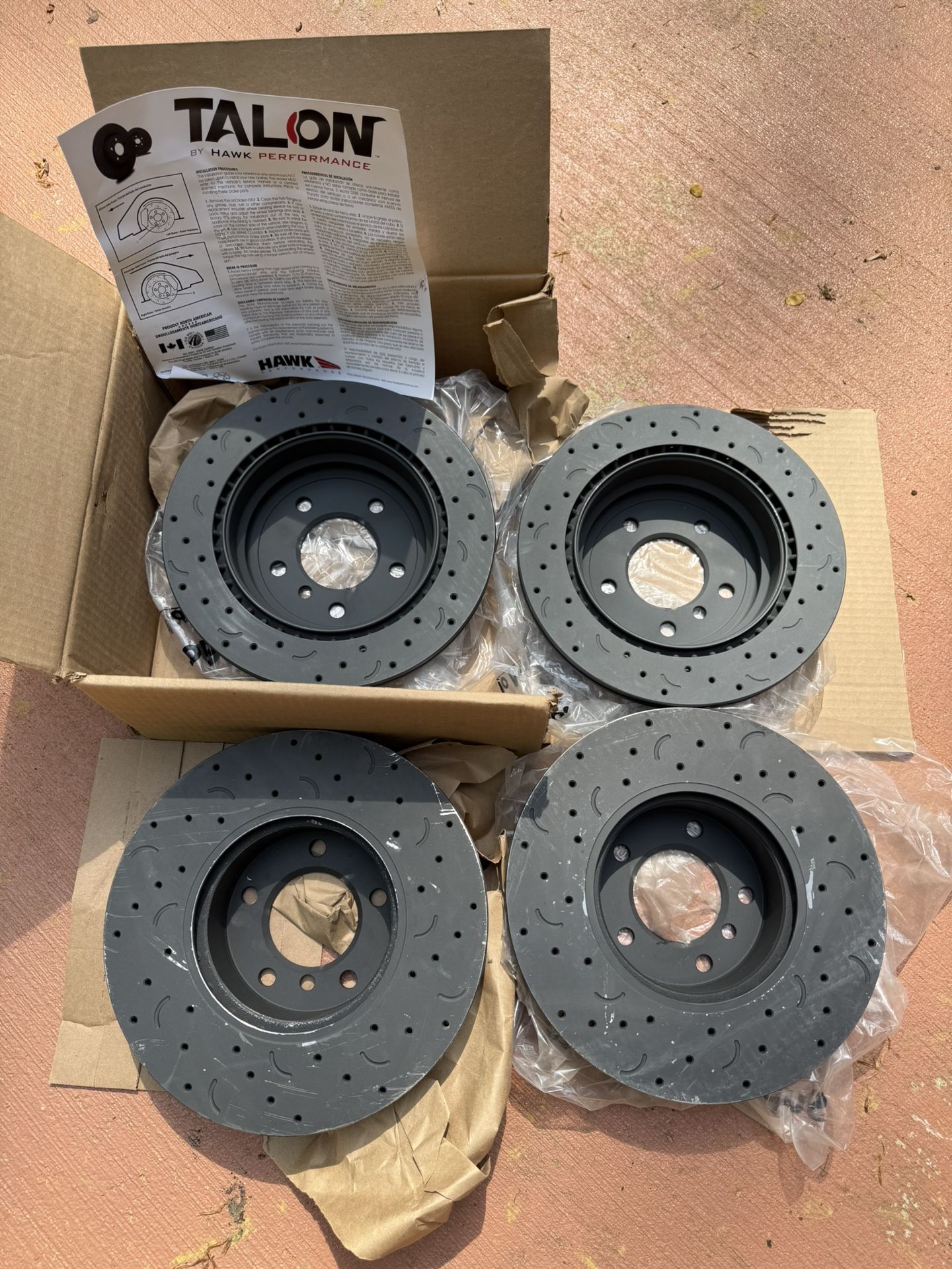 Hawk Rotors Cross Drilled and Slotted