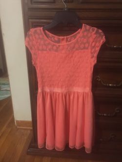 Coral short sleeve spring dress