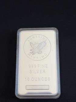 10 oz Sunshine Minting .999 Fine Silver Bar – 10 Troy Ounces – SMI Silver Bullion