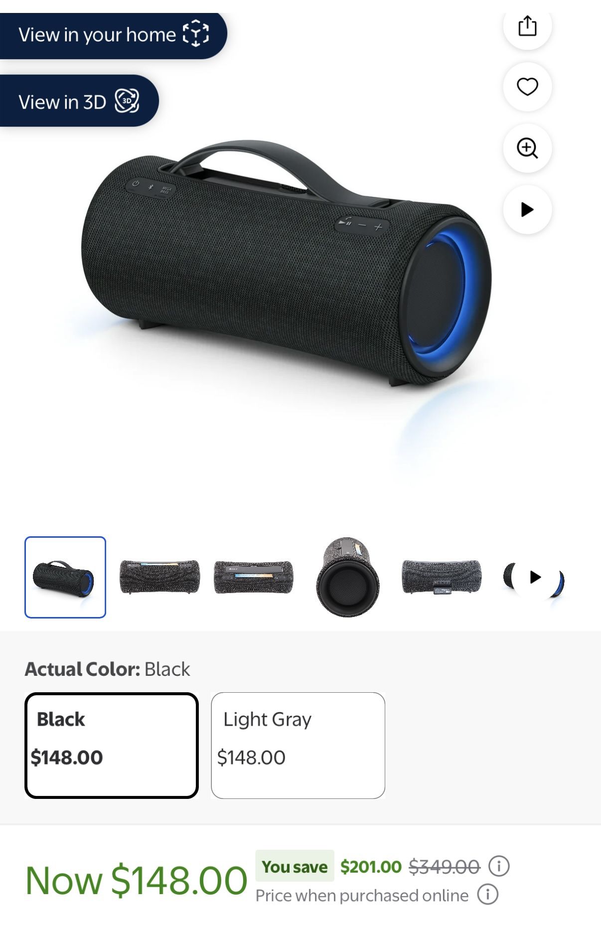 Sony SRS-XG300 Wireless Portable BLUETOOTH Party Speaker - Black - NEW