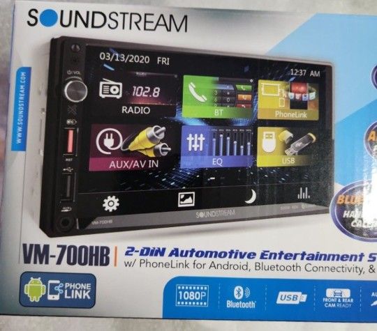 Soundstream VM-700HB 2 DIN 7" Digital Media Receiver with Bluetooth and Android Phone Link