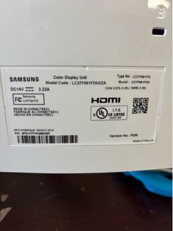 27 Inch Curved Samsung Display