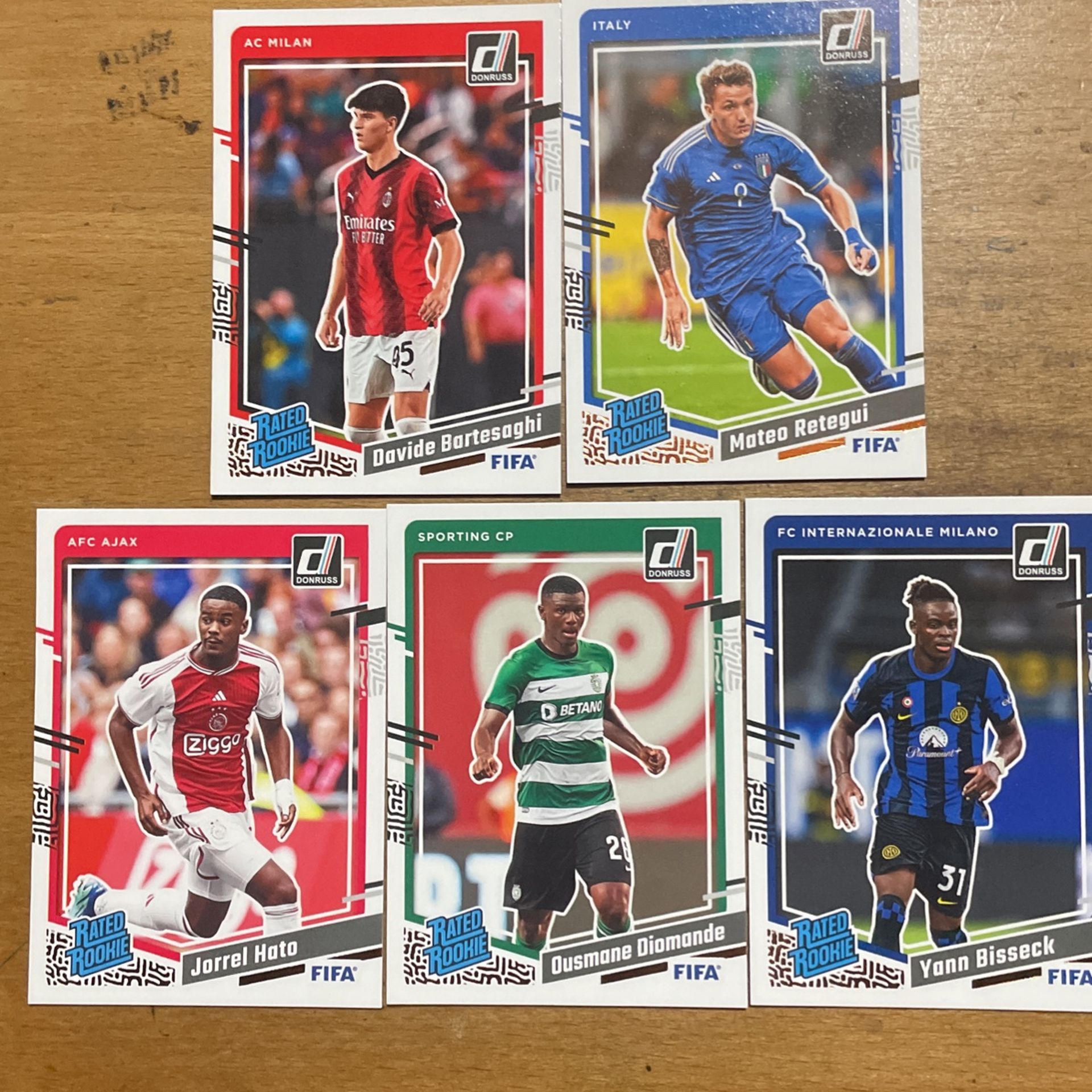 2024 DONRUSS FIFA LOT OF 5 RATED ROOKIE CARDS