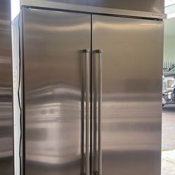 Kitchen Aid 48”Wide Built In Stainless Steel Side By Side Refrigerator 