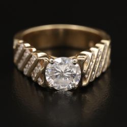 2.11ctw round brilliant cut diamond engagement ring 14kt size 6.75
