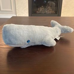 GANZ Seymour Sperm Whale 15” Plush Stuffed Animal Toy Blue Eyes Sea Animal 