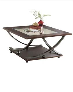 Mariana 36” Square Black Glass Coffee Table - FROM LUX INTUS LLC (DELIVERY & ASSEMBLY)